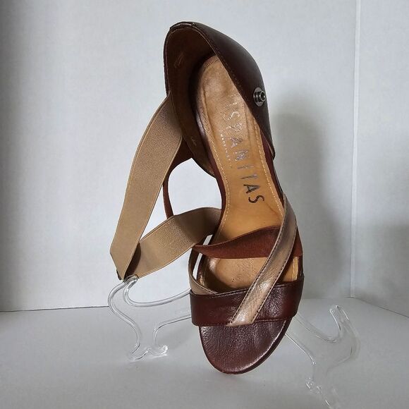Hispanitas Brown Multi Strappy Heels Size 38 US 7 - Picture 7 of 11